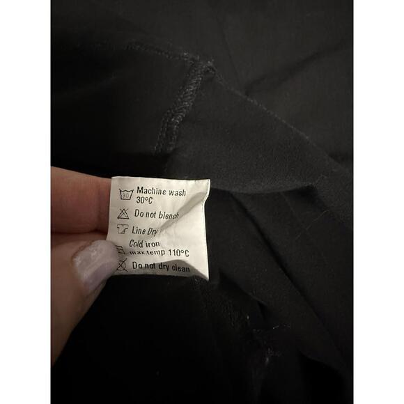 Wednesday Addams Dress by Aphratti Sz M Black Long Sleeve Mini Fit And Flare - Picture 9 of 9